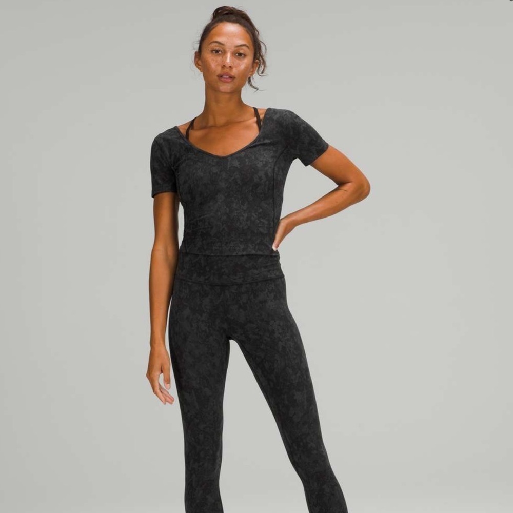 Lululemon Align T-shirt: Hideaway Camo Deep Coal Multi